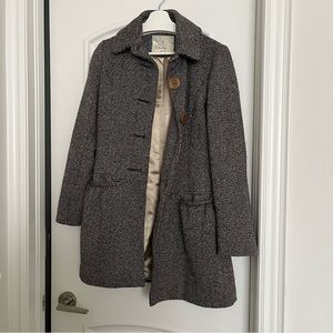Grey Wool Blend Coat (Size M)